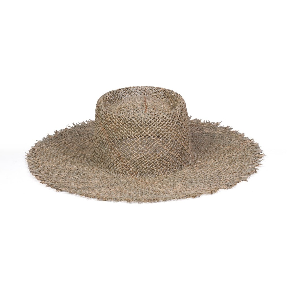 Lack of Color Sunnydip Fray Boater Hat in Straw. Size Small (55 cm).